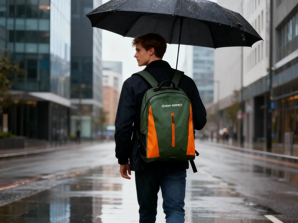 shoulder dry bag in use