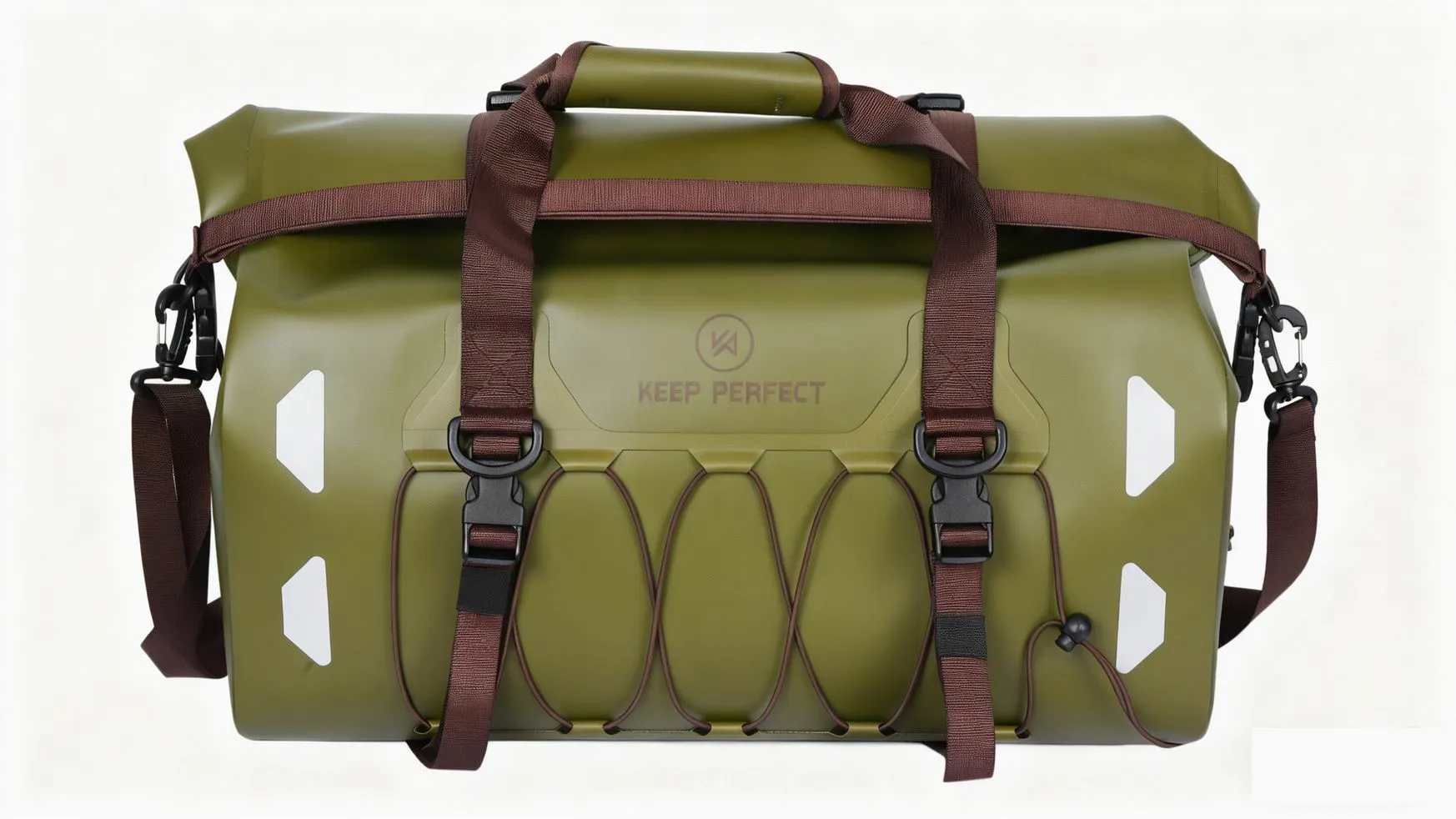 dry bag tech pack - roll-top waterproof dry bag with welded seams on white background