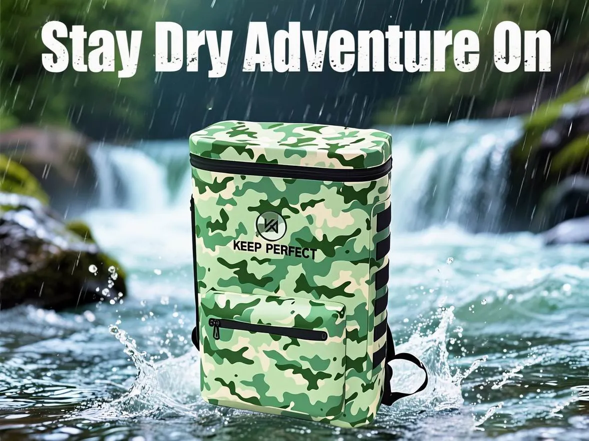 Insulated waterproof cooler backpack with ice, sealed seams